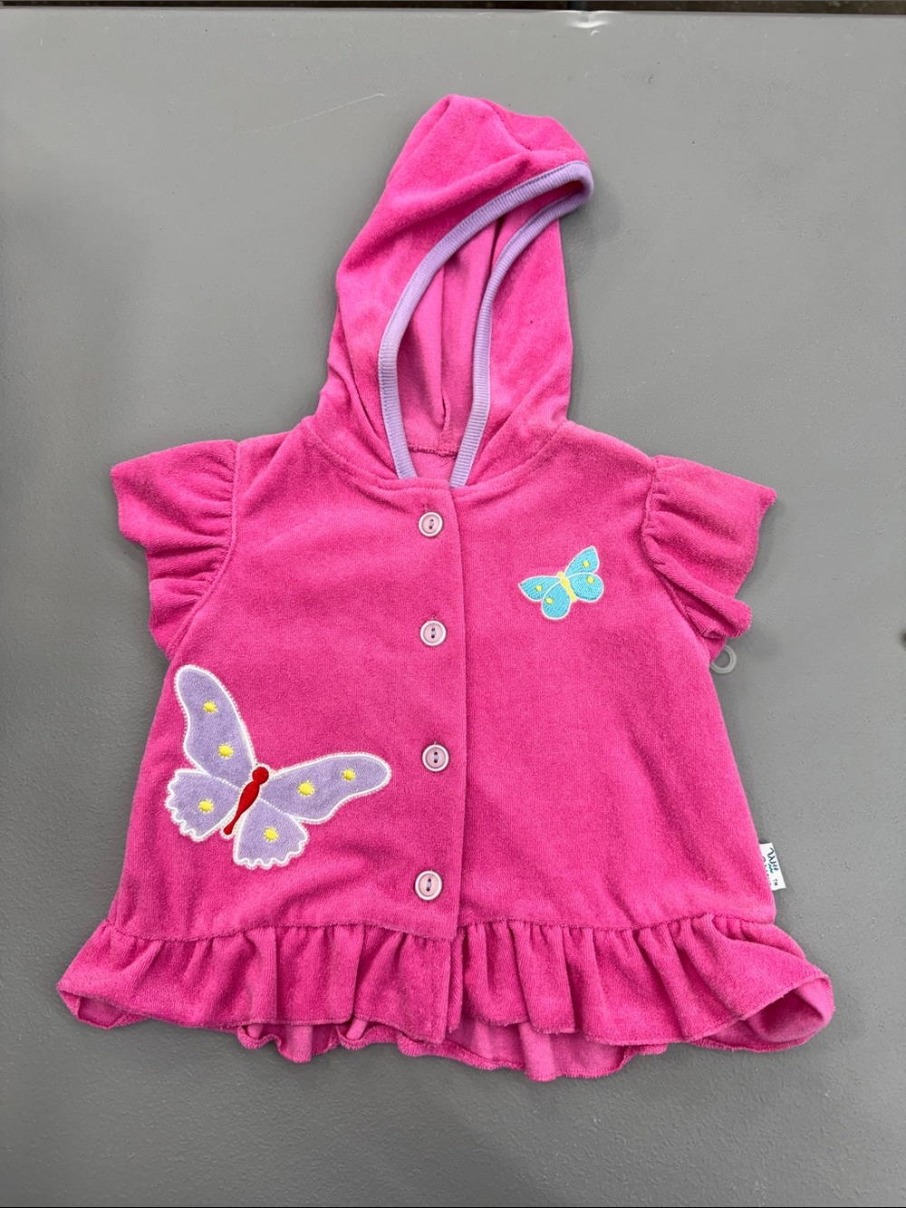 Pink Butterfly Hooded Baby Coverup